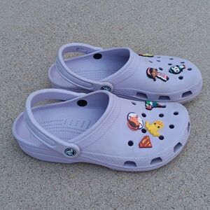 Crocs Lilac Classic Clogs Shoes Charms